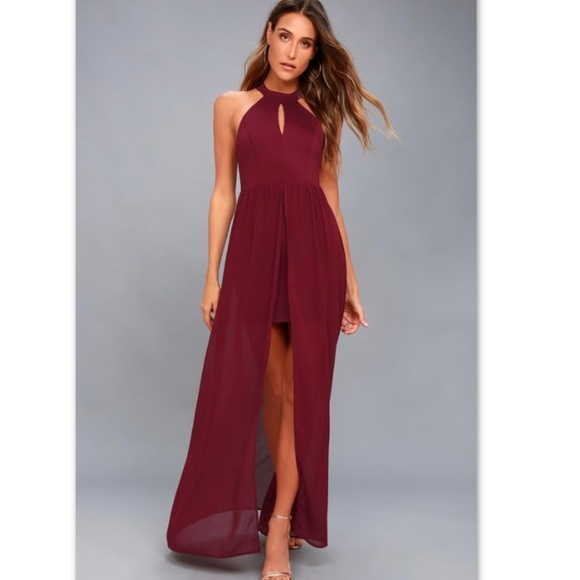 Lulus Dresses & Skirts - NWT Lulu's My Beloved Burgundy Lace Maxi Dress